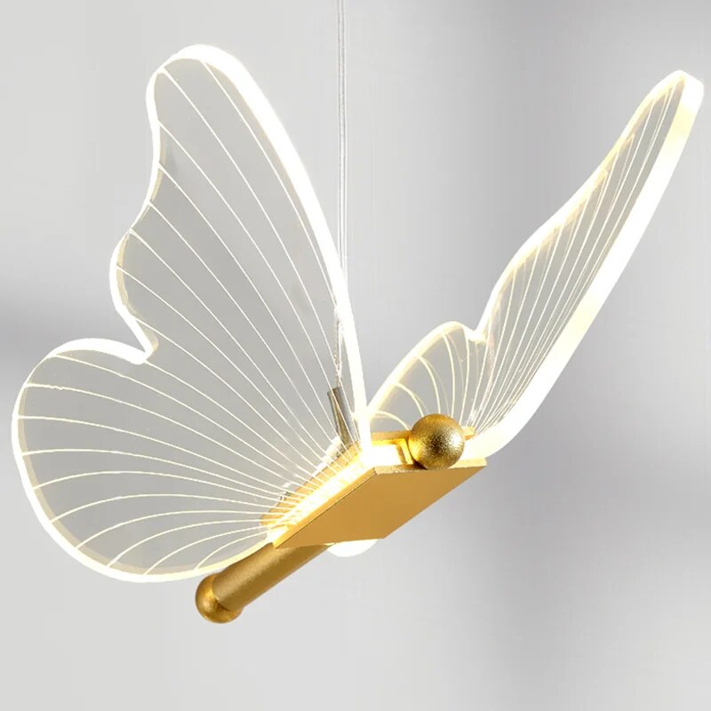 Elegante Pendellamp in Vlindervorm – LED Plafondlamp voor Warme Sfeerverlichting
