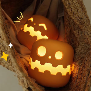 Halloween Pompoen LED Tafellantaarn – Warm Sfeervol Licht, USB Oplaadbaar