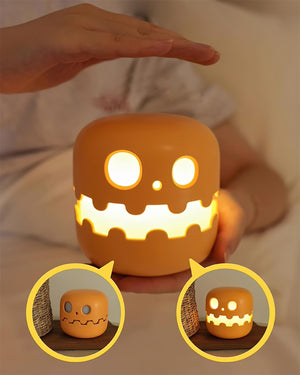 Halloween Pompoen LED Tafellantaarn – Warm Sfeervol Licht, USB Oplaadbaar