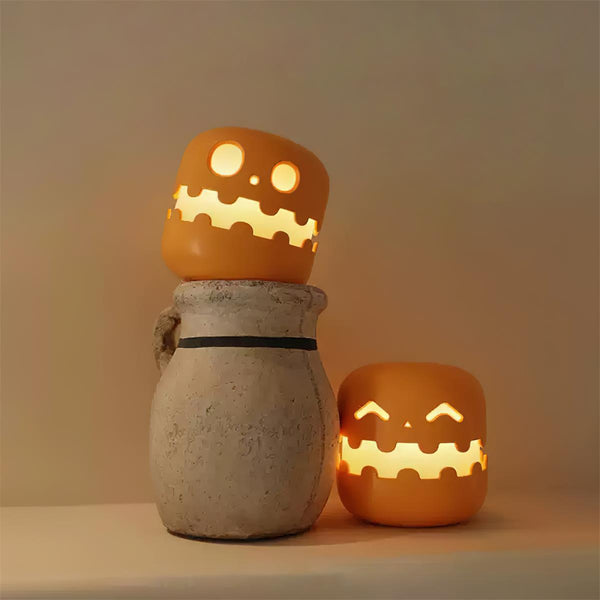 Halloween Pompoen LED Tafellantaarn – Warm Sfeervol Licht, USB Oplaadbaar