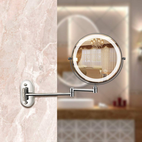 Oplaadbare LED Make up Spiegel Lamp met 5x Vergroting  Draagbare Schoonheidspartner