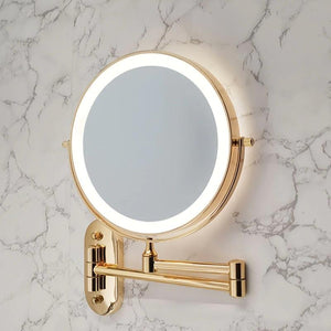 Luxe LED Make-up Spiegel met Vergroting – Wandmontage & 360° Draaibaar
