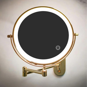 Luxe LED Make-up Spiegel met Vergroting – Wandmontage & 360° Draaibaar
