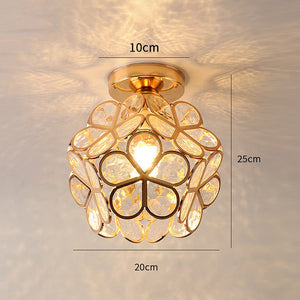 Glazen Plafondlamp met Bloemmotief – Elegante LED Binnenverlichting voor Hal & Woonkamer