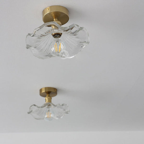 Moderne Glazen Plafondlamp in Bloemvorm – Elegante LED-Verlichting voor Woonruimtes