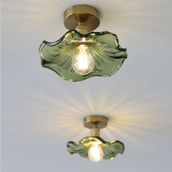 Moderne Glazen Plafondlamp in Bloemvorm – Elegante LED-Verlichting voor Woonruimtes