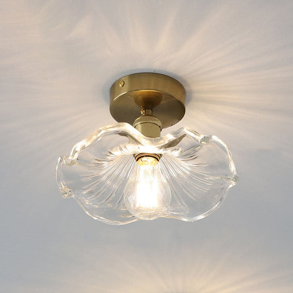 Moderne Glazen Plafondlamp in Bloemvorm – Elegante LED-Verlichting voor Woonruimtes