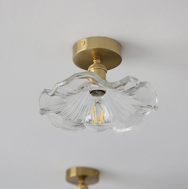 Moderne Glazen Plafondlamp in Bloemvorm – Elegante LED-Verlichting voor Woonruimtes