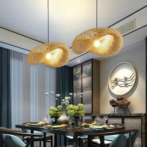 Boho Natuurlijke Hanglamp – Rieten Plafondlamp voor Gezellige Interieurs