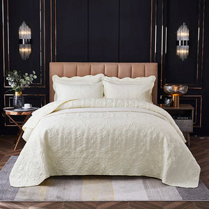 Witte Katoenen Quilt – Luxe Bedsprei 150x200 cm & 200x220 cm