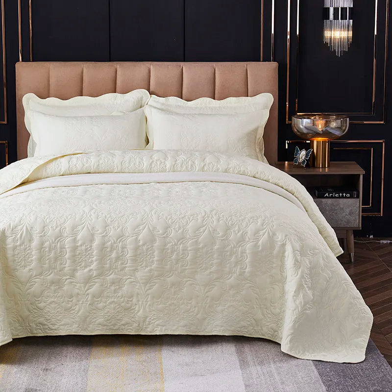 Witte Katoenen Quilt – Luxe Bedsprei 150x200 cm & 200x220 cm
