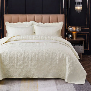 Witte Katoenen Quilt – Luxe Bedsprei 150x200 cm & 200x220 cm