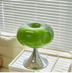 Antieke Appel Tafellamp  Glazen Bureau Lamp met E27 Halogeen & Draaiknop
