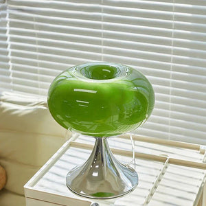 Antieke Appel Tafellamp  Glazen Bureau Lamp met E27 Halogeen & Draaiknop