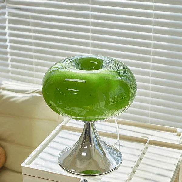 Antieke Appel Tafellamp  Glazen Bureau Lamp met E27 Halogeen & Draaiknop