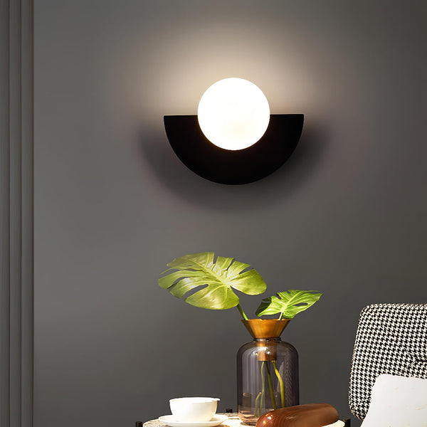 Halve Maan Wandleuchte Zwart – Moderne LED Wandlamp voor Binnen