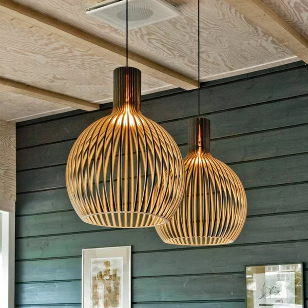 Handgemaakte Bamboe Hanglamp – Natuurlijke Hanggordijnlamp voor Woonkamer & Eetkamer