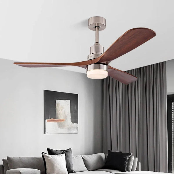 EcoLuxe Plafondventilator met Houten Bladen, LED Licht & Afstandsbediening  Modern Wooncomfort