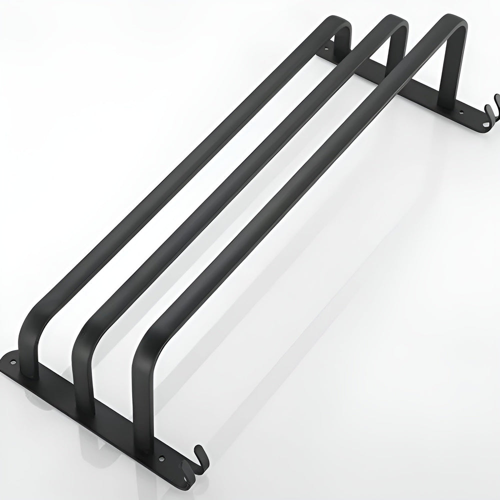 3-laagse Zwarte Wand Handdoekhouder – Zonder Boren Badkamer Organizer