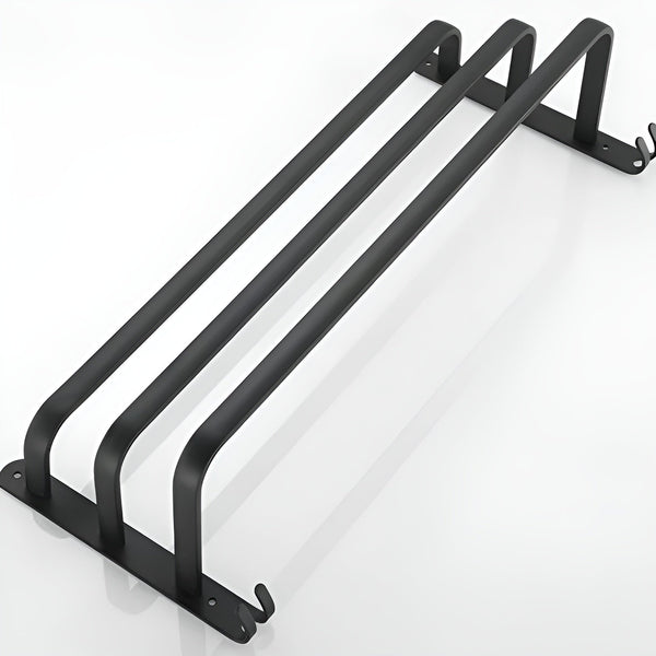 3-laagse Zwarte Wand Handdoekhouder – Zonder Boren Badkamer Organizer