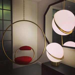 Moderne Bol Hanglamp met Gouden Accenten – Elegante LED Hanglamp voor Woonkamer