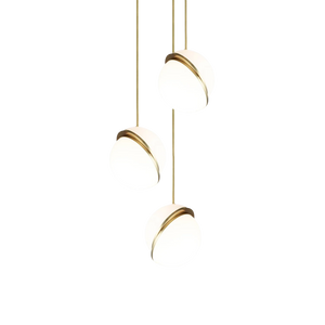 Moderne Bol Hanglamp met Gouden Accenten – Elegante LED Hanglamp voor Woonkamer