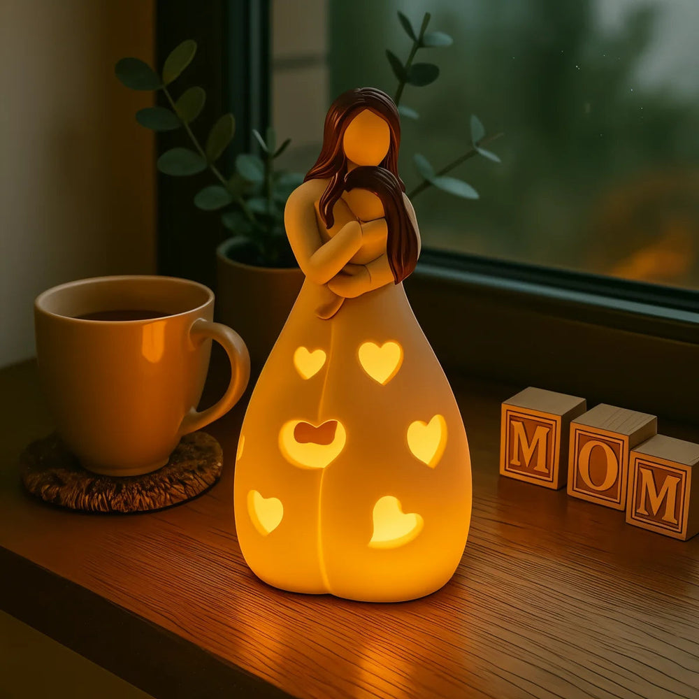 Hart van Mama Sfeerlamp – Warme LED Tafellamp voor Gezellige Woondecoratie