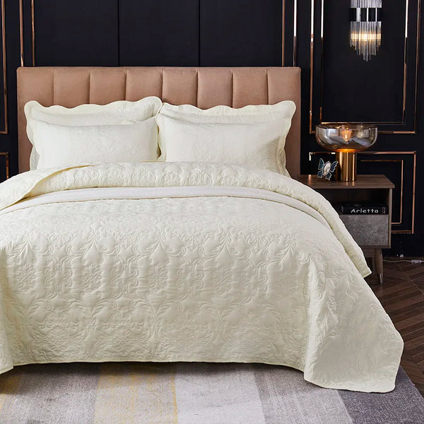 Witte Katoenen Quilt – Luxe Bedsprei 150x200 cm & 200x220 cm