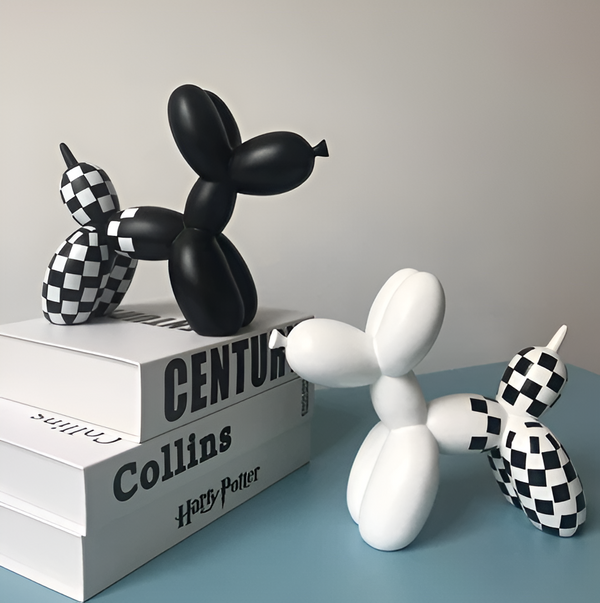 Balloon Pup Art – Skurriele Woondecoratie voor de Woonkamer, 10x10cm