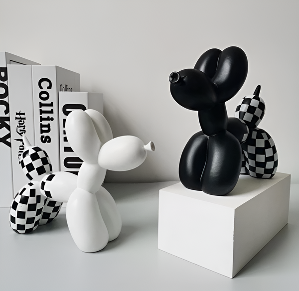 Balloon Pup Art – Skurriele Woondecoratie voor de Woonkamer, 10x10cm