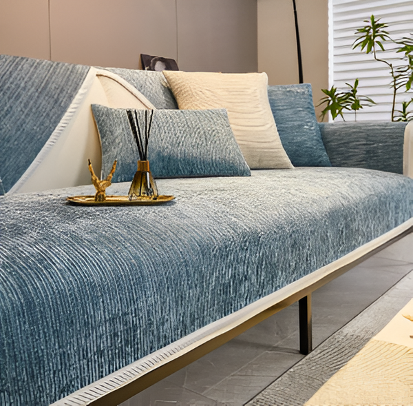 Gestreepte Chenille Sofahoes | Huisdiervriendelijke Bankbeschermer 70x70cm – 90x240cm