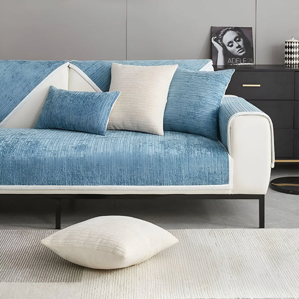 Gestreepte Chenille Sofahoes | Huisdiervriendelijke Bankbeschermer 70x70cm – 90x240cm
