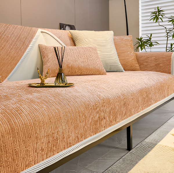 Gestreepte Chenille Sofahoes | Huisdiervriendelijke Bankbeschermer 70x70cm – 90x240cm