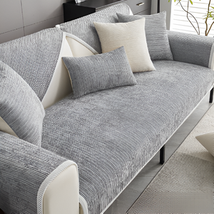 Gestreepte Chenille Sofahoes | Huisdiervriendelijke Bankbeschermer 70x70cm – 90x240cm
