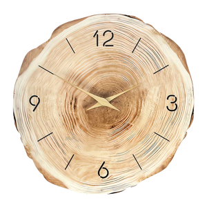 Houten Wandklok met Stil Mechanisme – Realistische Textuur, Moderne Woondecoratie