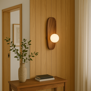 Houten LED Wandlamp – Scandinavisch Minimalistisch Binnenverlichting voor Moderne Woningen