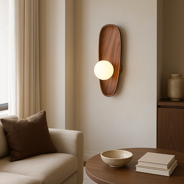 Houten LED Wandlamp – Scandinavisch Minimalistisch Binnenverlichting voor Moderne Woningen