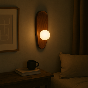 Houten LED Wandlamp – Scandinavisch Minimalistisch Binnenverlichting voor Moderne Woningen