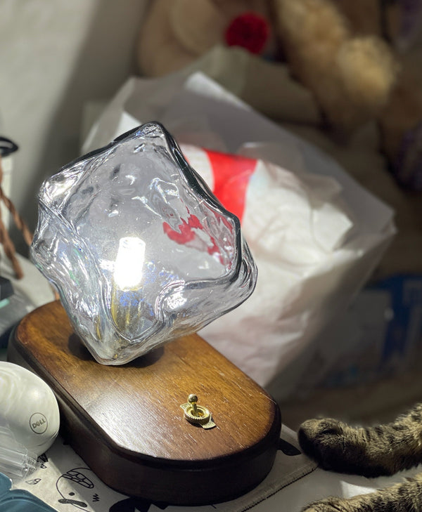 Frostleuchten Glas Tafellamp – Elegante IJsachtige Vormgeving voor Moderne Interieurs