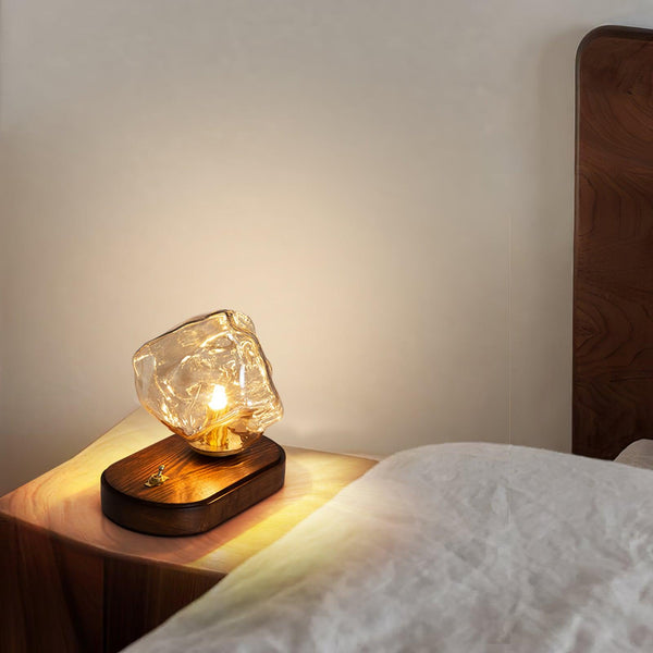 Frostleuchten Glas Tafellamp – Elegante IJsachtige Vormgeving voor Moderne Interieurs