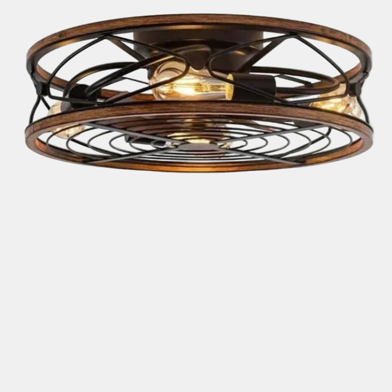 Industriële Plafondlamp met Ventilator en LED  Retro Vintage Ontwerp voor Woondecoratie