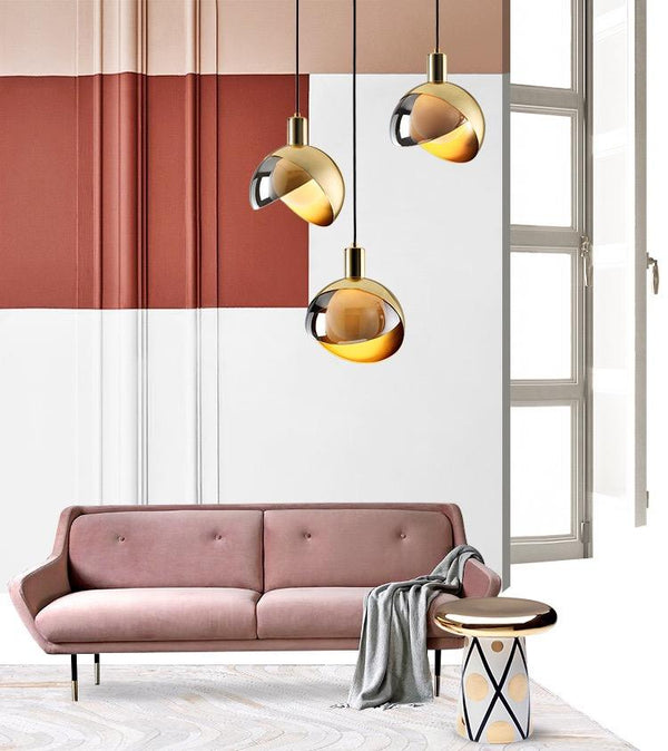 Elegante Gouden Glazen Hanglamp voor Eetkamer – Scandinavisch Design, Verstelbaar & Energiezuinig