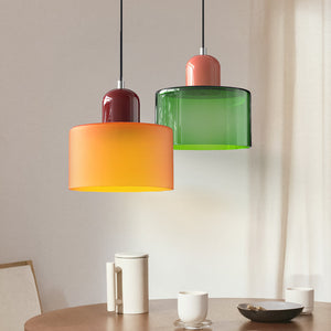 Abstracte Glazen Hanglamp 15x17cm – Moderne LED Hanglamp met Instelbare Lichtkleur voor Eetkamer & Woonkamer