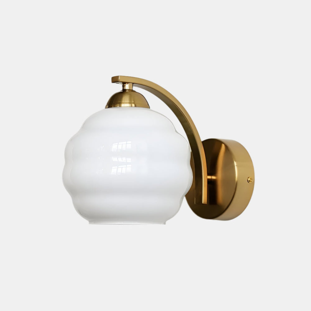 Klassieke Vintage Wandlamp met Gebogen Glas  Elegante Binnenverlichting
