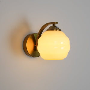 Klassieke Vintage Wandlamp met Gebogen Glas  Elegante Binnenverlichting