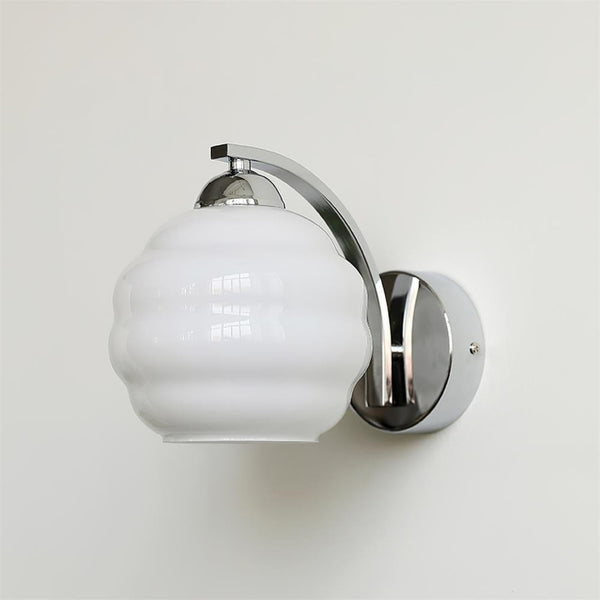 Klassieke Vintage Wandlamp met Gebogen Glas  Elegante Binnenverlichting