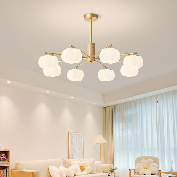 Creatieve Houten en Katoenen Bol Hanglamp voor Woonkamer – Moderne Minimalistische Plafondlamp