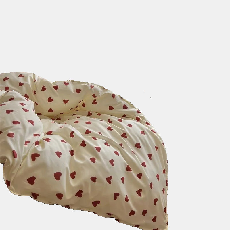 Comfortabel Beddengoed Set met Hartjes Design  Twin, Full & Queen Maten