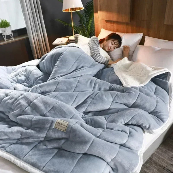 Zachte Koraal Fleece Deken – Warme Flanellen Plaid voor Herfst en Winter