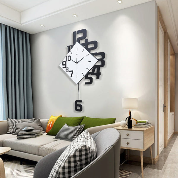 Asymmetrische Wandklok  Moderne Decoratieve Klok voor Huis & Kantoor